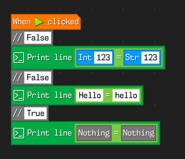 Comparison blocks demonstration